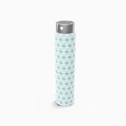 Olfazeta by Chogan zaketui met turquoise-wit geometrisch patroon, verchroomde dop