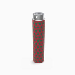Olfazeta by Chogan zaketui met rood-groen geometrisch patroon, verchroomde dop, witte achtergrond